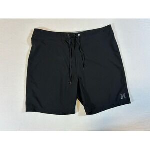 Hurley Men's Board Shorts Size 38 Black Phantom Swim Trunks Surf Shorts